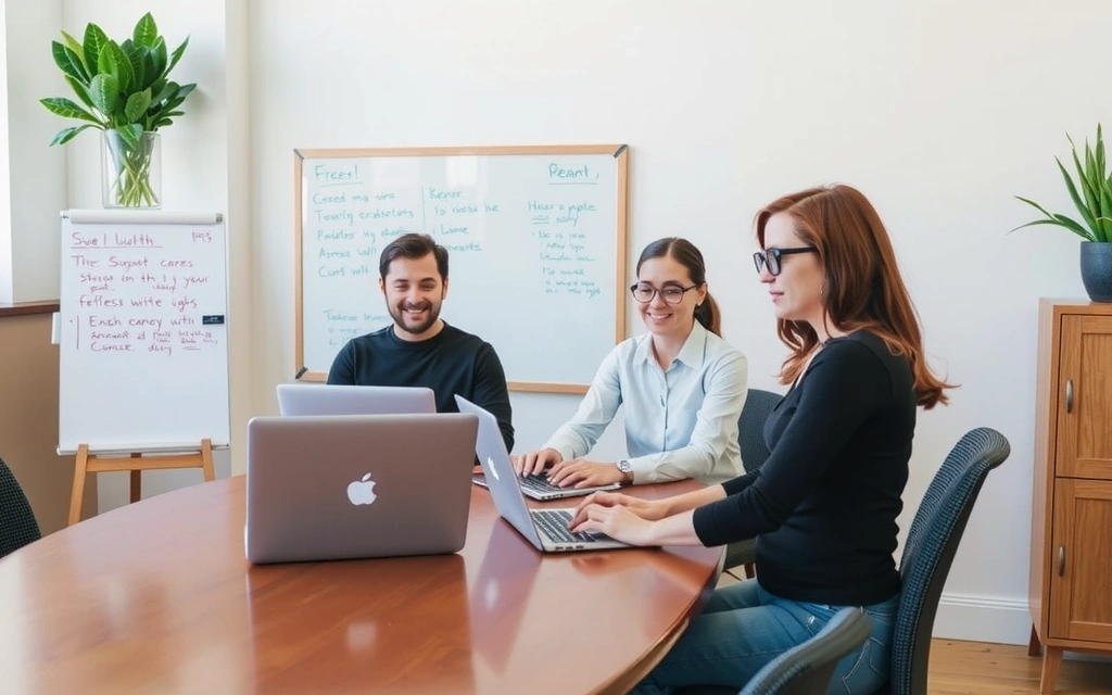 Mladý tým Promoloop v začátcích, pracující v malé kanceláři