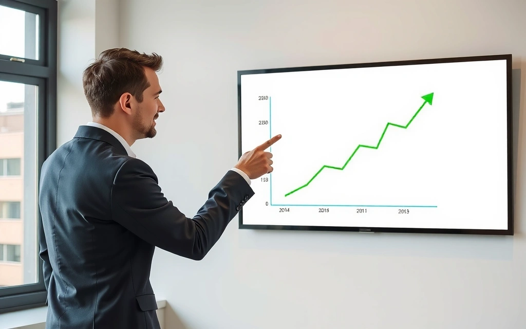 Klient ukazuje na grafy růstu